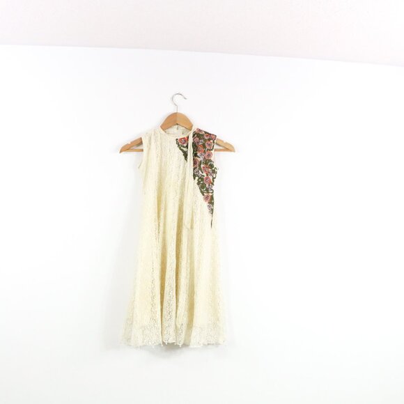 *Modest High Neck Lace Mini Dress - Picture 3 of 9